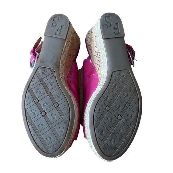 Franco Sarto Patent Leather Peep Toe Slingback Wedges size 6 - Picture 6 of 9